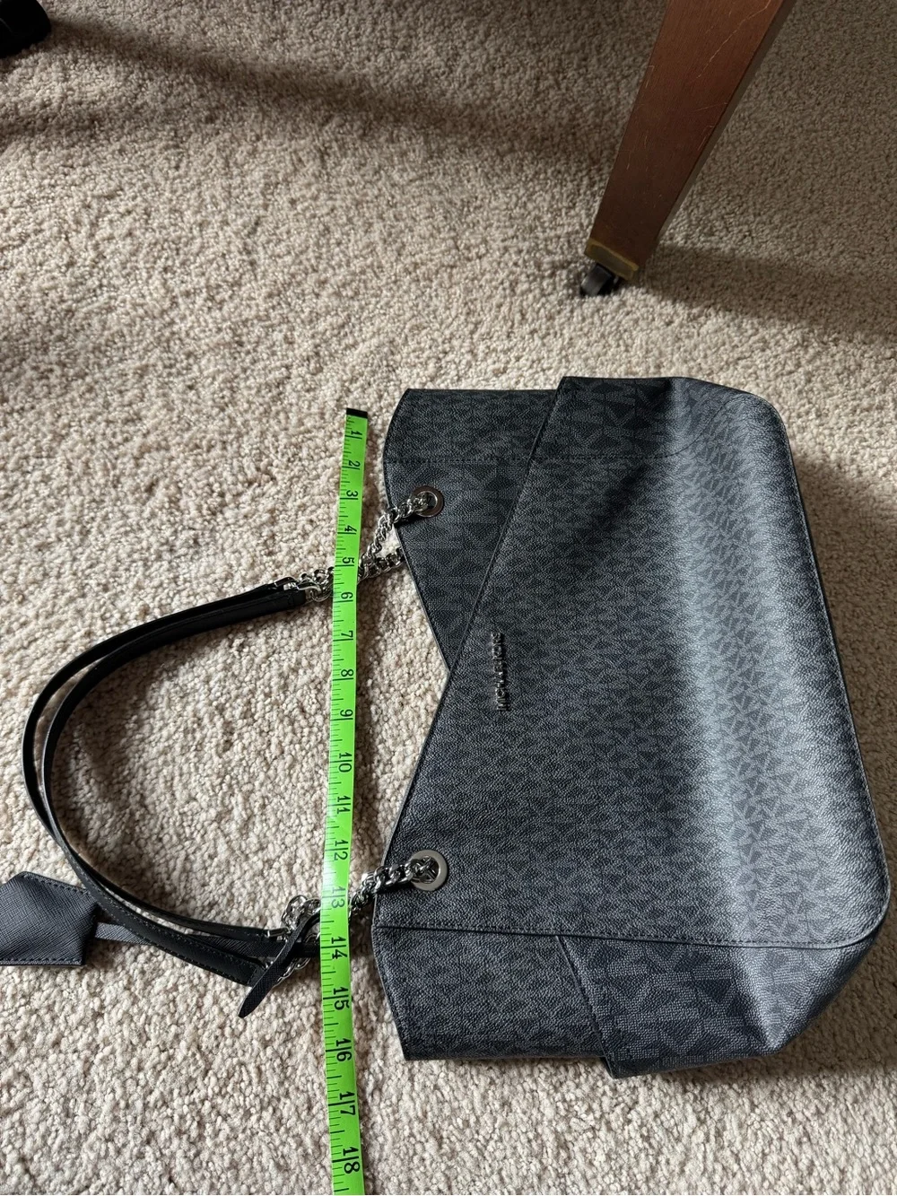 Michael Kors Gray MK Signature Chain-Handle Tote